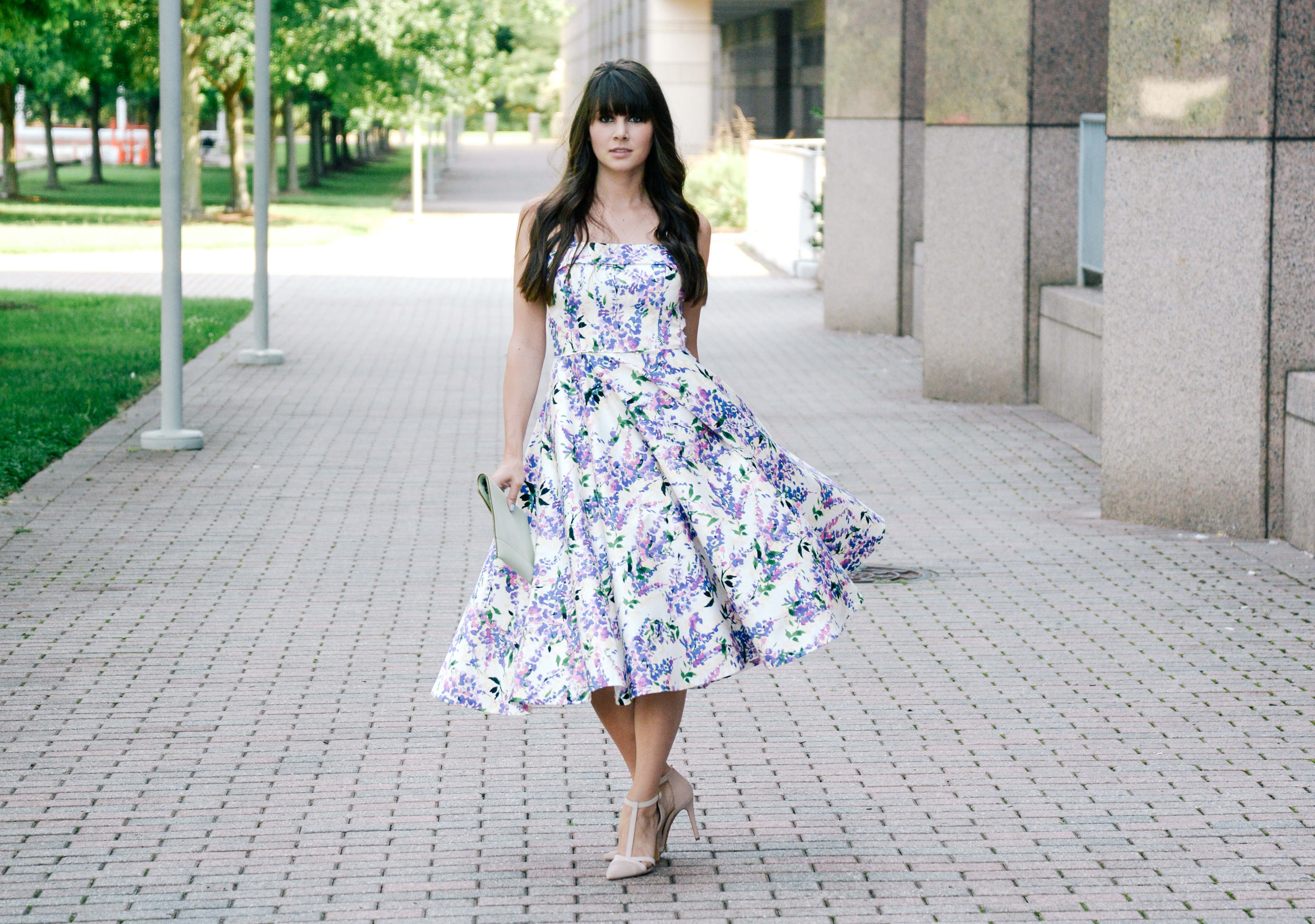 maggy london floral midi dress
