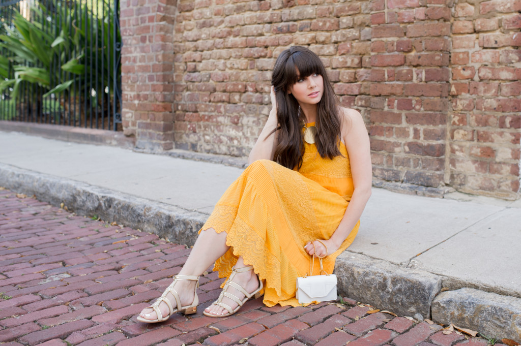 yellow anthropologie midi dress style-12