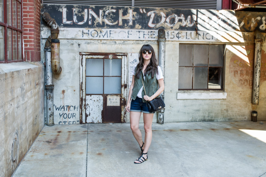 anthropologie army green sleeveless vest