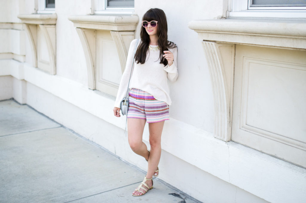 anthropologie fringe stripe shorts_-2