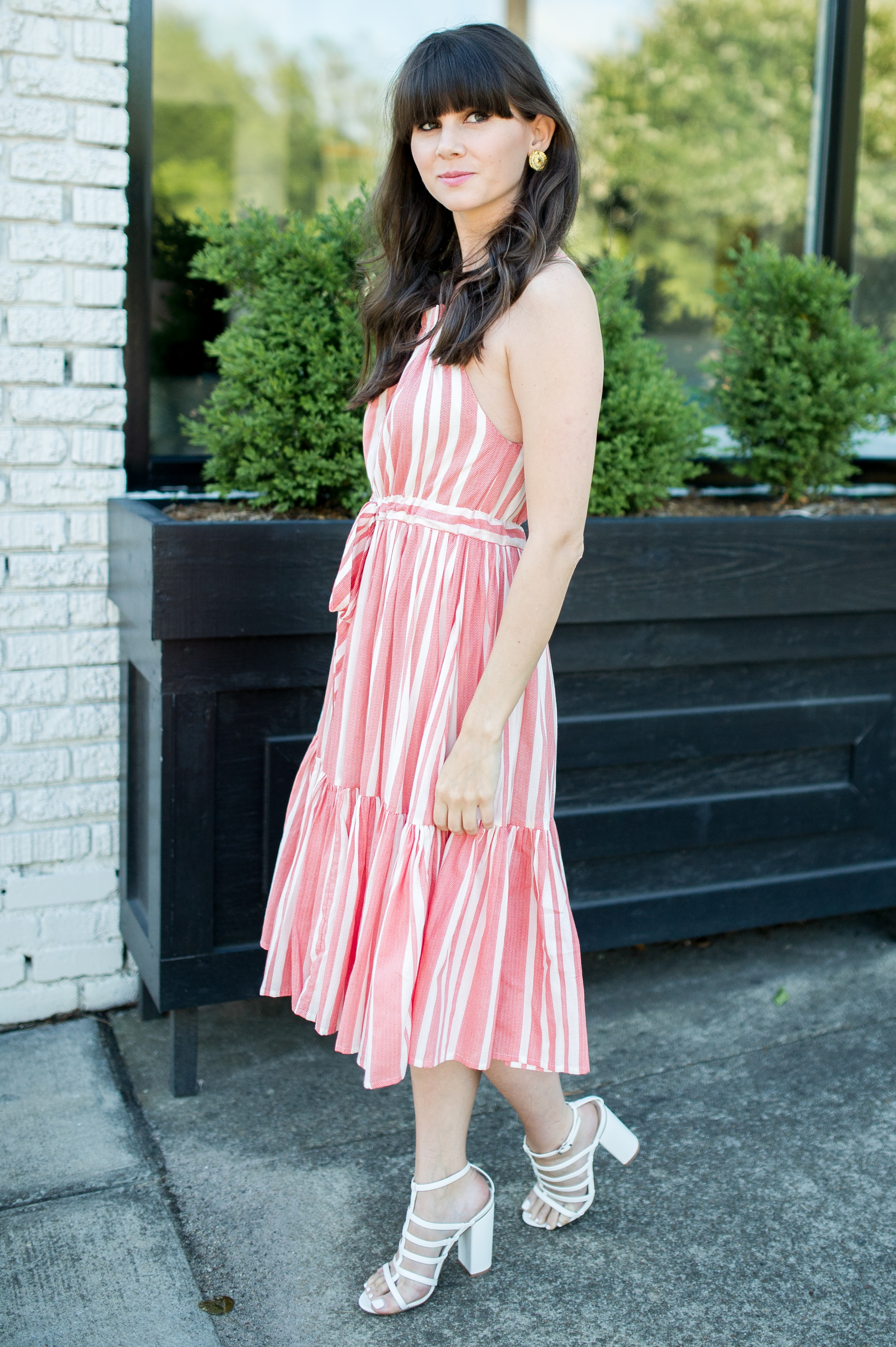 anthropologie striped midi dress