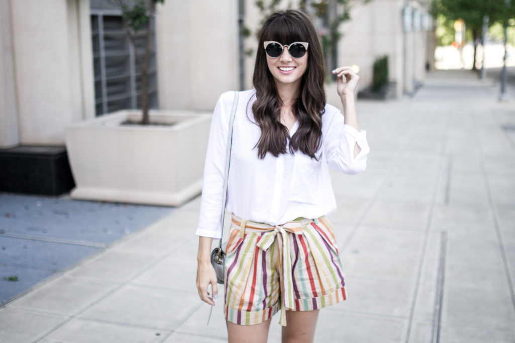 anthropologie striped shorts retro