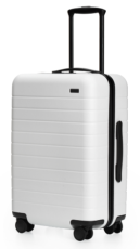 chic white suitcase for travel 